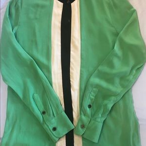 Victoria Secret Green White Black Blouse Size S/P